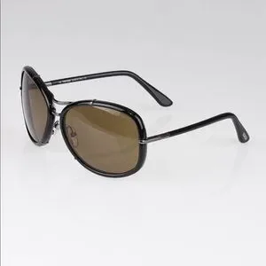 Tom Ford Elle Sunglasses. Brown plastic frames w Metal Brow bar. Case included CIELLE SUNGLASSES | TOM FORD Fashion main image 4